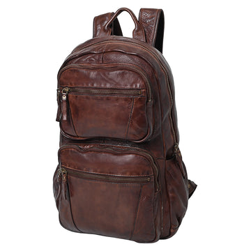 Spaghetti Western Swc414Brn Backpack Vintage Handmade Drum Dyed Genuine European Cowhide Leather Women Bag Western Handbag Purse